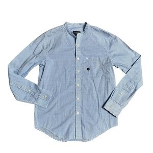 Abercrombie & Fitch Men Cotton Button Down Shirt Blue White Stripe Size Small